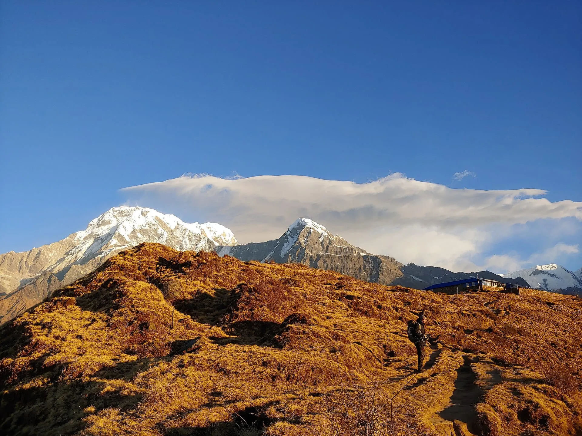 Golden hour view from Badal Danda on the Mardi Himal trek