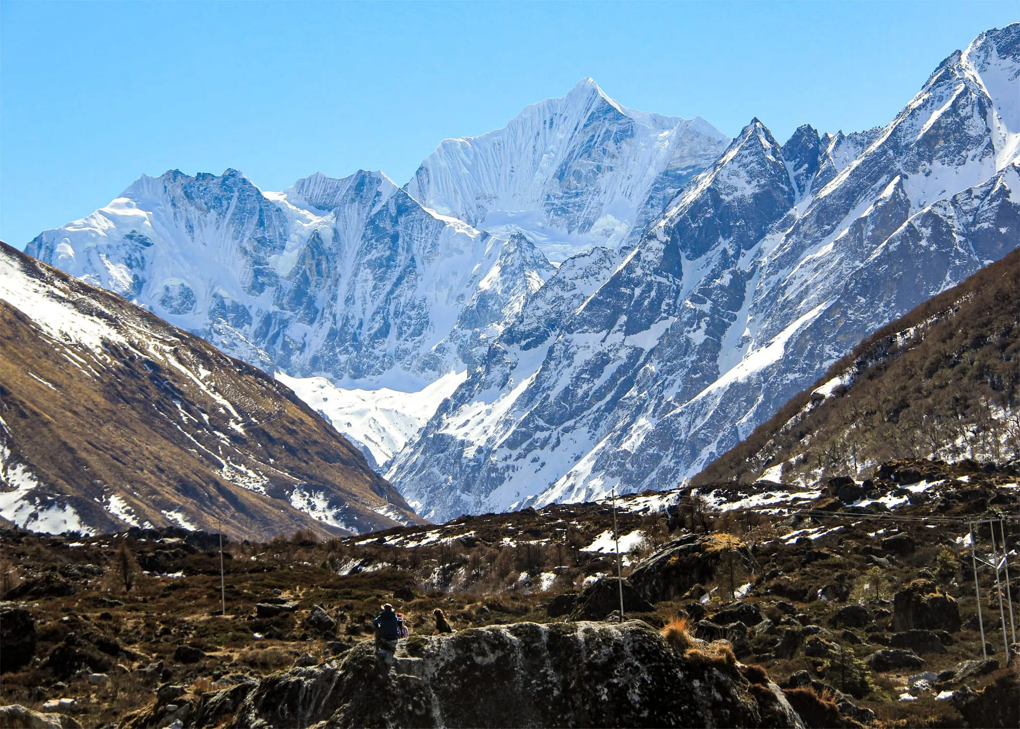 Mt. Ghyangchhempo seen from the Langtang Valley near Kyanjin Gompa